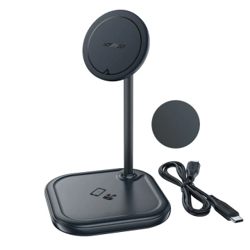 Acefast 15W Qi Wireless Charger for iPhone (with MagSafe) and Apple AirPods Stand Stand Magnetic Holder Gray (E6 Gray)