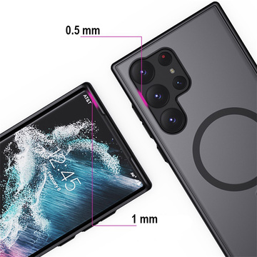 Protective phone case MagMat Case for MagSafe for Samsung Galaxy S23 Ultra Matte Black