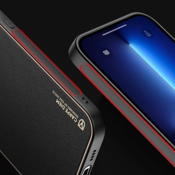 Elegantné puzdro Dux Ducis Yolo z ekologickej kože pre Apple iPhone 13 Pro červené