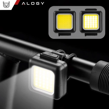 Světlo na kolo pro jízdní kolo, sada 2 světel, přední a zadní, COB, USB, Alogy Bike Light