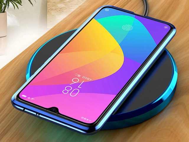 Etui magnetyczne szklane Dr.Fit dwustronne do Xiaomi Mi 9 Niebieskie