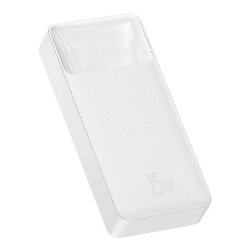 Baseus Bipow 20000mAh Powerbank, 2xUSB, USB-C, 15W (white)