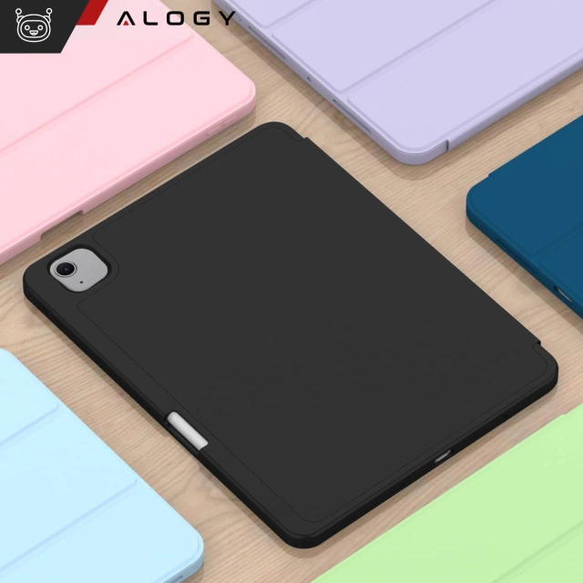 Schutzhülle mit Stifthalter für Apple iPad Air 13" (2024/2025) und iPad Pro 12,9" (2018–2022), Alogy Book Cover Case, Schwarz