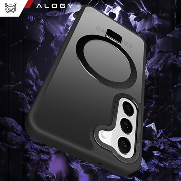 Alogy Stand Ring Case Броньований чохол для телефону MagSafe для Samsung Galaxy S23 Plus матовий чорний