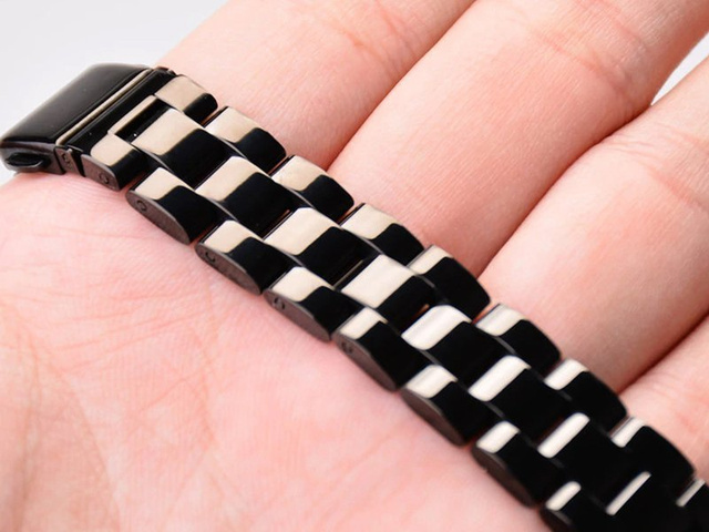 Bransoleta Alogy Stainless Steel do Xiaomi Mi Band 5 Czarna + 5x Folia Alogy