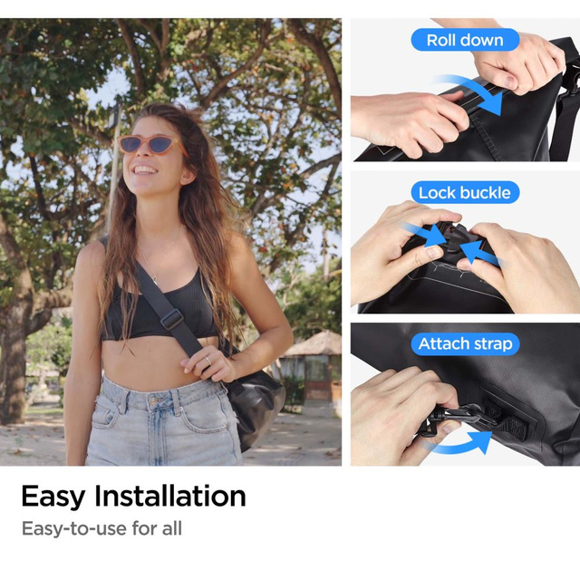 20L / 2L Spigen A630 vodeodolná taška univerzálna Waterproof Bag Black