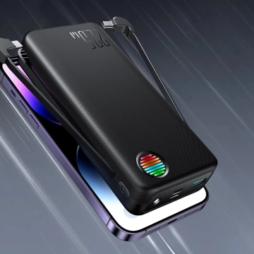 Joyroom JR-L015 20000mAh 22.5W Powerbank з кабелями USB-C Lightning - чорний