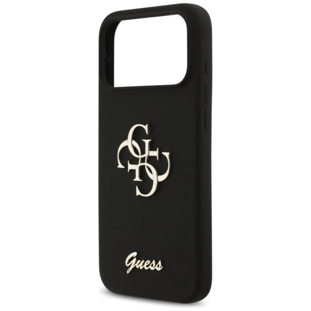Etui Guess do iPhone 17 Pro Max Silicone Big 4G Script Black
