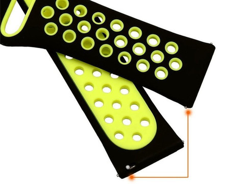 Gumowy Uniwersalny pasek sportowy Alogy soft band do smartwatcha 22mm Czarno-żółty