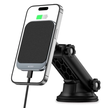 Магнітний індукційний автомобільний тримач MM15W-V2 Magnetic MagSafe Dashboard Car Mount Wireless Charger 15W Black