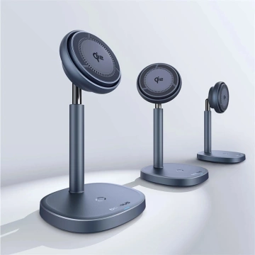 Indukční nabíječka Baseus Orbit 2 Pro MagSafe Qi2 20W 2v1 s chlazením, šedá