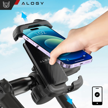 Bike Phone Holder 4.7-6.8" for Phone Bike Handlebar for Bike Motorcycle Adjustable Alogy Sport Black