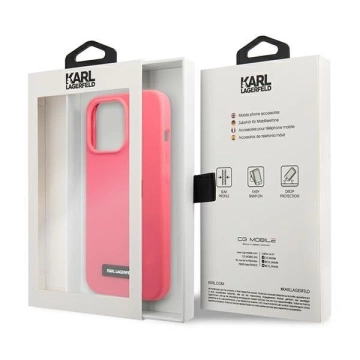 Karl Lagerfeld KLHCP13LSLMP1PI iPhone 13 Pro / 13 6,1" pevný kryt fuksja/fuchsiový silikonový plak