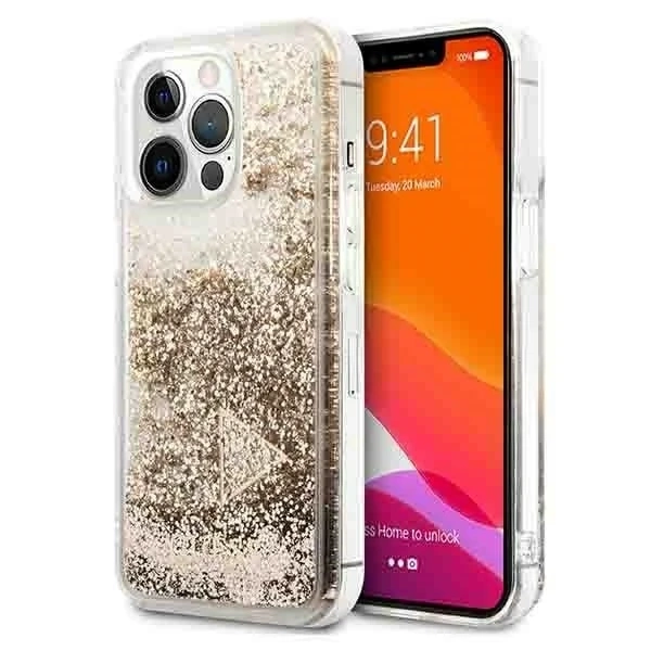 Etui Guess GUOHCP14LGLHFLGO do Apple iPhone 14 Pro 6,1" złoty/gold hardcase Glitter Charms