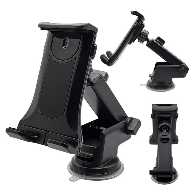 Car phone holder tablet windshield strong adjustable 4.7-11 inches black