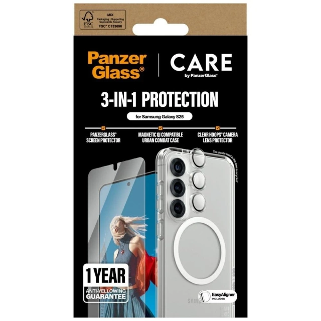CARE by PanzerGlass 3in1 protection kit for Samsung Galaxy S25