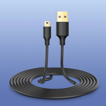 UGREEN 5kolíkový pozlacený kabel USB - Mini USB 0,5 m černý (US132)