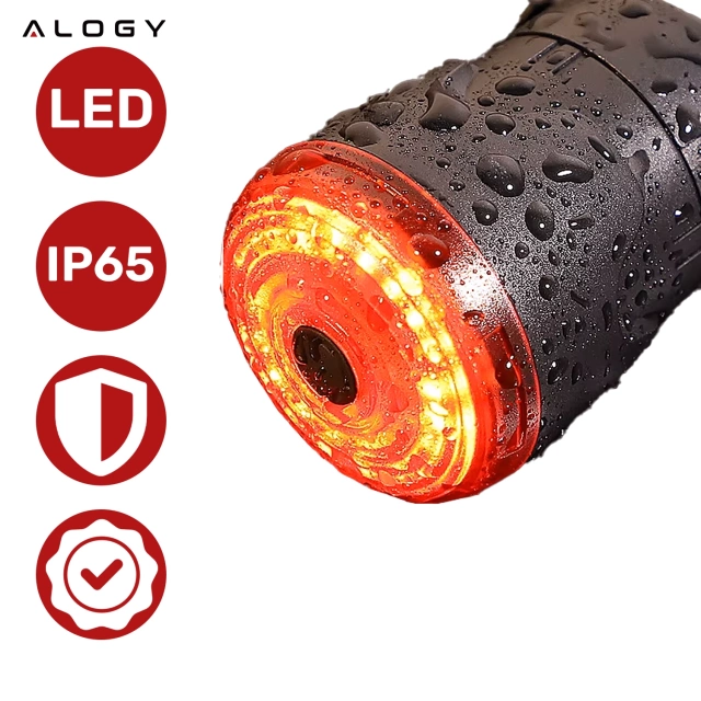 Zadní světlo na kolo na zadní část kola LED osvětlení zadní světlo červené hliníkové voděodolné IPX4 50lm Alogy