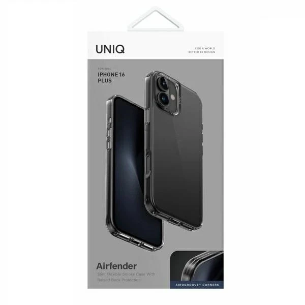 Etui do iPhone 16 Plus UNIQ Air Fender Smoke Black Szare