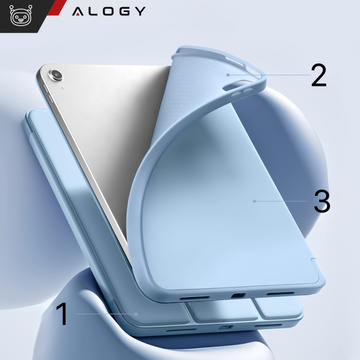 Скляний чохол для Apple iPad 10 покоління. Чохол для планшета 10.9" 2022 Alogy Smart Case Pencil Holder Blue