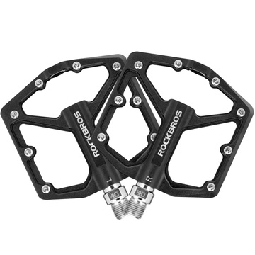 Plattform-Fahrradpedale RockBros K203-BK Metall MTB 2er-Set Schwarz