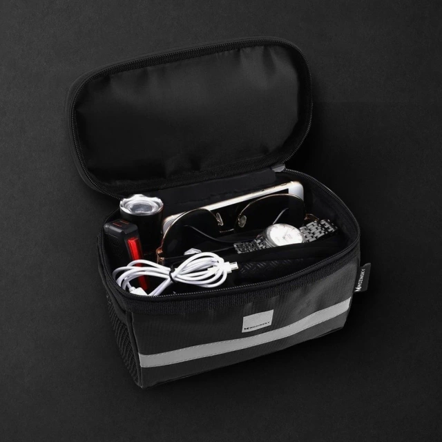 Wozinsky Fahrradlenkertasche mit Handyhülle 2 l schwarz (WBB12BK)