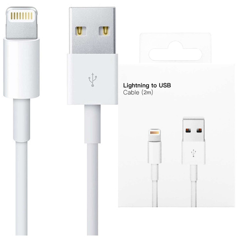 Кабель 2m Lightning для USB-A USB для Apple iPhone, iPad, iPod BOX Білий