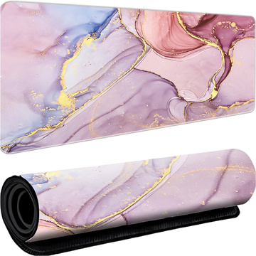 Desk pad for mouse keyboard Anti-slip gaming protective mat xxl 88x40 Alogy Marble Pink