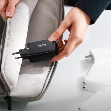 Joyroom TCG01 GaN 65W - Швидкий зарядний пристрій 2× USB-C Кабель USB-A 100W