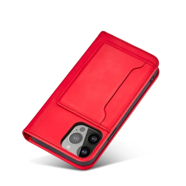 Magnet Card Case case for iPhone 13 Pro Max cover card wallet stand red