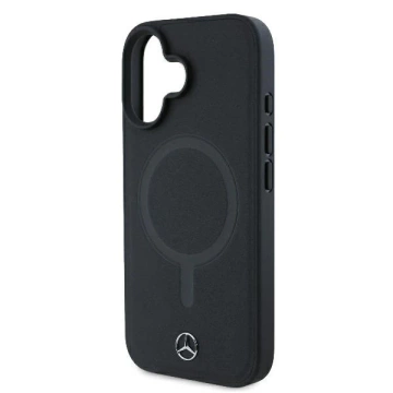Mercedes Case for iPhone 16 Plus 6.7" Black Hardcase Smooth Leather MagSafe