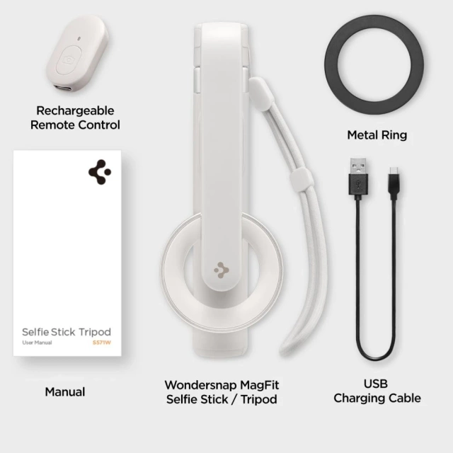 Selfie Stick Stick Stativ Spigen S580W MagSafe Bluetooth Telefonhalter Fotos Fernbedienung Lila