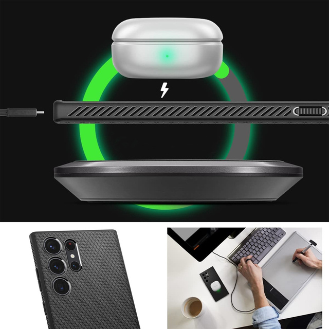 Etui für Spigen Liquid Air für das Samsung Galaxy S23 Ultra Matte Black