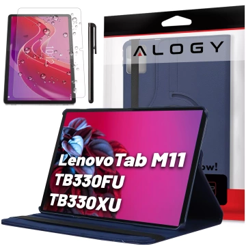 Case 360 für Lenovo Tab M11 10,95 Zoll TB330FU / TB330XU / TB331FC Drehbares Cover Tablet Flip Cover Case Alogy Marineblau