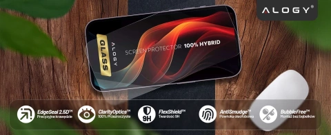 Гібридне скло для Realme 11 Pro 5G / Pro Plus Захисне покриття для екрана Alogy Flexi Glass 9H Case Зручна кришка з плоским екраном