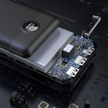 Powerbanka Externá batéria VEGER L30 - 30 000mAh LCD Quick Charge PD 20W čierna (W3008PD)