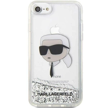Ochranné pouzdro na telefon Karl Lagerfeld KLHCI8LNKHCH pro Apple iPhone 7/8/ SE 2020/2022 stříbrný/stříbrný pevný obal Glitter Karl Head