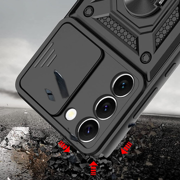 Alogy Camshield Stand Ring Case with Camera Cover для Samsung Galaxy S23 Plus Armored Black