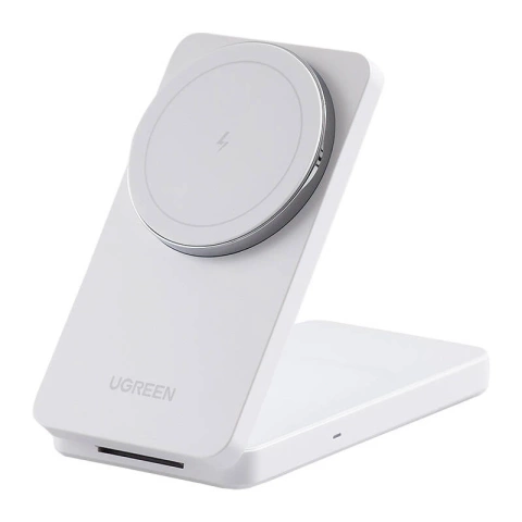 Bezdrátová nabíječka Ugreen W528 20W MagSafe 2v1 pro iPhone, AirPods a další, bílá