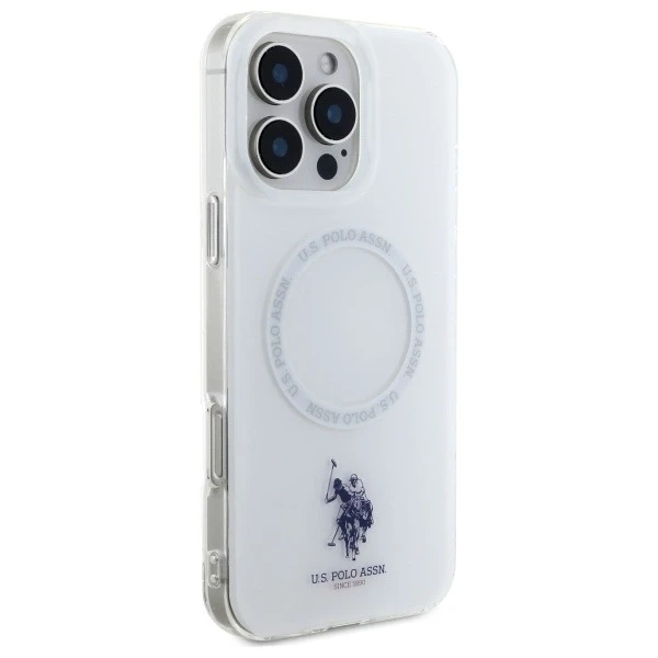 US Polo USHMP16LHOCLDPW iPhone 16 Pro 6,3" bílá/bílá IML Ring MagSafe