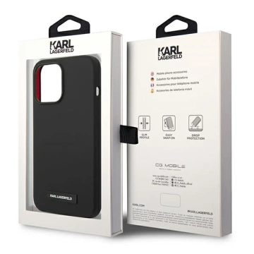 Etui Karl Lagerfeld KLHMP14LSLMP1K pre iPhone 14 Pro 6,1" pevné puzdro Silicone Plaque Magsafe