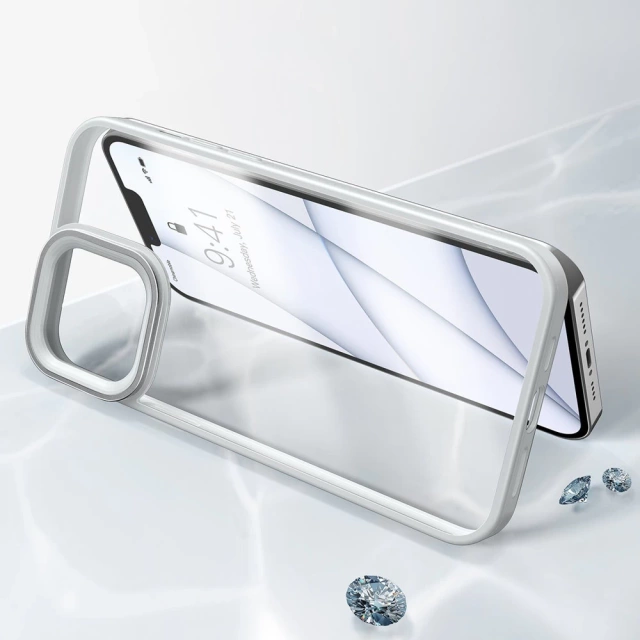 Baseus Crystal Phone Case Armored Case für iPhone 13 Pro Max mit Gelrahmen Grau (ARJT000513)