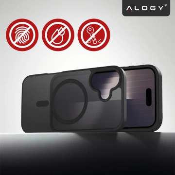 Case for Apple iPhone 16 Pro Max Alogy MagSafe Hybrid Matte Case with Lens Protection Black