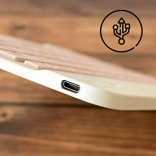 Súprava klávesnice a myši Bezdrôtová myš k notebooku Bluetooth AN-030 Silent Slim Pink and White