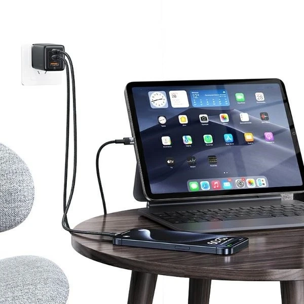 Kábel USAMS SJ724 USB-C na USB-C 1,2 m, 60 W, oceľový, rýchle nabíjanie