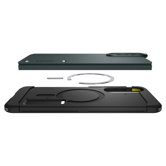 Чохол Spigen Tough Armor Mag для Samsung Galaxy S25 Edge зелено-чорний