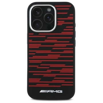 Чохол для iPhone 16 Pro AMG Silicone Graphics MagSafe Black Red