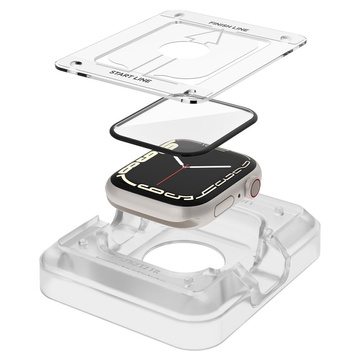 2x Hybridné flexibilné sklo Spigen Proflex Ez Fit pre Apple Watch 7 45 mm