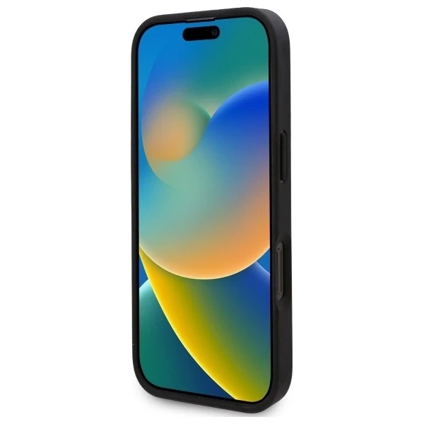 Karl Lagerfeld pouzdro pro iPhone 16 Pro Max 6,9" MagSafe Hardcase černé kožené monogramové kovové logo