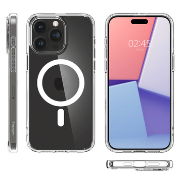 Hülle für iPhone 15 Pro Max Spigen Ultra Hybrid MagFit für MagSafe Schutzhülle aus weißem Glas Spigen Glas.TR